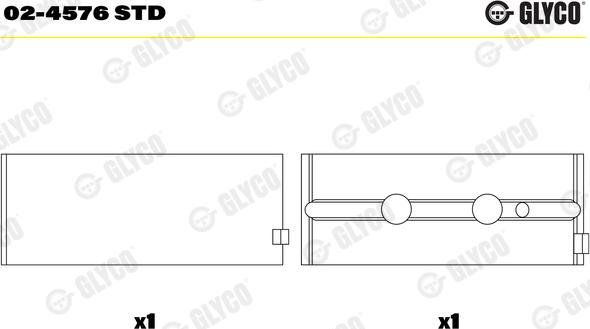 Glyco 02-4576 STD - Main Bearings, crankshaft lastbilsdelar24.se