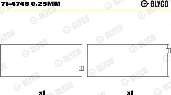 Glyco 71-4748 0.25mm - Big End Bearings lastbilsdelar24.se