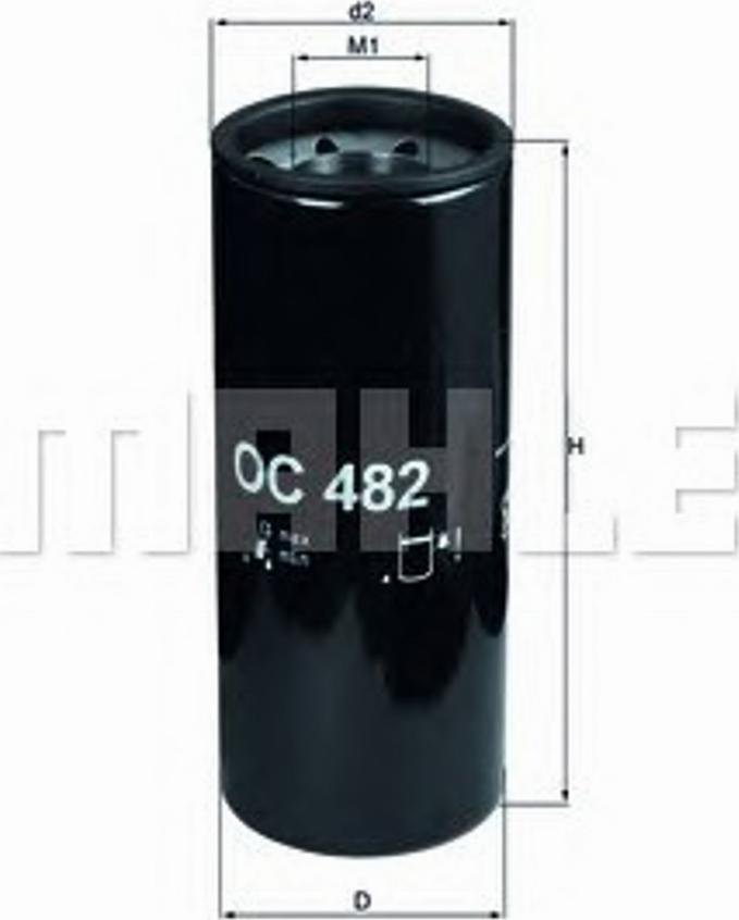 MAHLE OC 482 - Oil Filter lastbilsdelar24.se