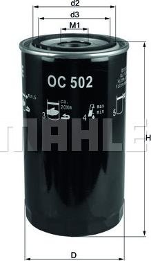 MAHLE OC 502 - Oil Filter lastbilsdelar24.se