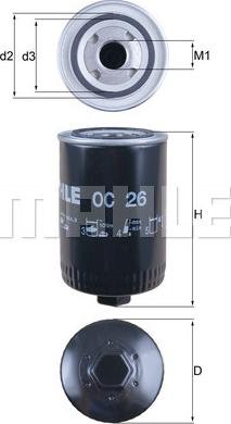 MAHLE OC 26 - Oil Filter lastbilsdelar24.se