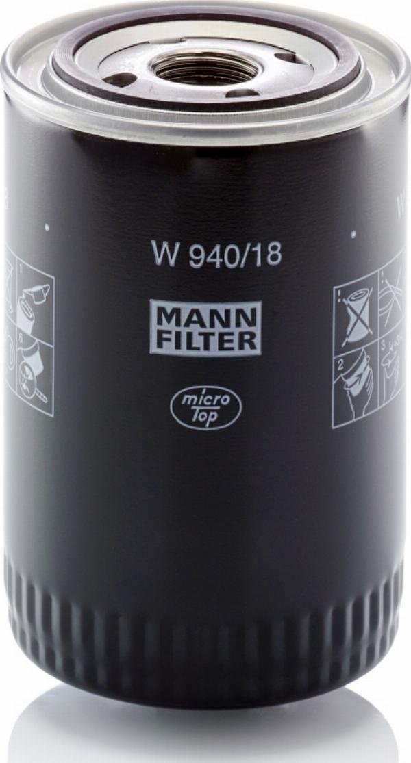 Mann-Filter W 940/18 - Oil Filter lastbilsdelar24.se